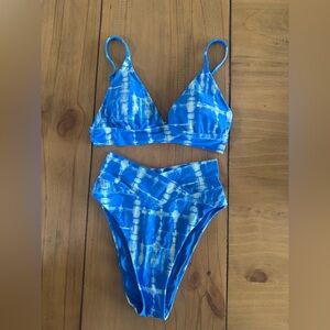 Aerie Bright Blue Tie-Dye Bikini